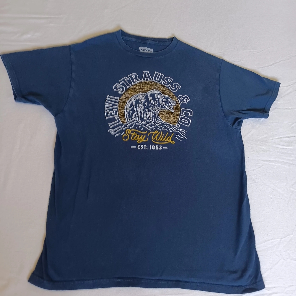 Levi Strauss & Co. Blue Graphic T-Shirt Sz L